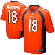 Football Peyton Manning Orange Jersey Men's Game: #18 Denver Broncos Home